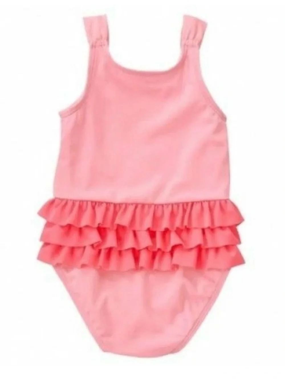 GYMBOREE Girls 18-24 Months Rosy Pink Bird Ruffle One-Piece Swimsuit